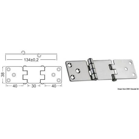 Balama inox OSCULATI 38.441.82, 2x134x38mm