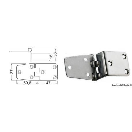 Balama inox OSCULATI 38.441.84, 2x97.8x37mm