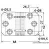 Foldable hinge 68x42 mm