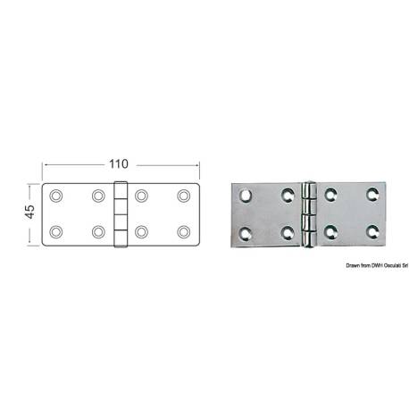 Balama inox OSCULATI 38.822.05-S, 2.5x45x110 mm, bulk 2 bucati