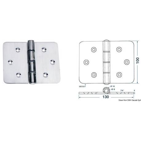 Balama inox OSCULATI Maxi, 4x130x100 mm