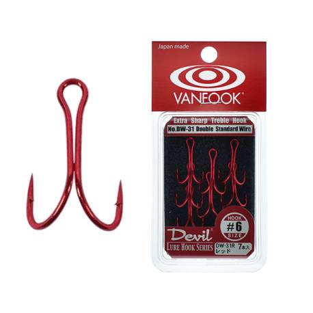 Ancore duble VANFOOK DW-31R Red Devil Nr.4, 7 buc/plic