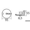 Aluminium fin anode for Yamaha 25/60 HP