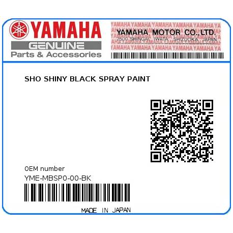 Vopsea spray YAMAHA SHO Shiny Black, 400ml, YME-MBSP0-00-BK