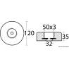 Hidden mounting zinc anode Ø 120 mm