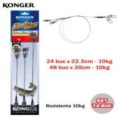 Set 72 strune rapitori KONGER SteelFlex 1×7, 30cm s 22.5cm, 10kg