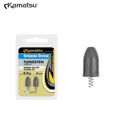 Lest KAMATSU Tungsten Bullet Worm Screw-in 8.8g, 2 buc/plic