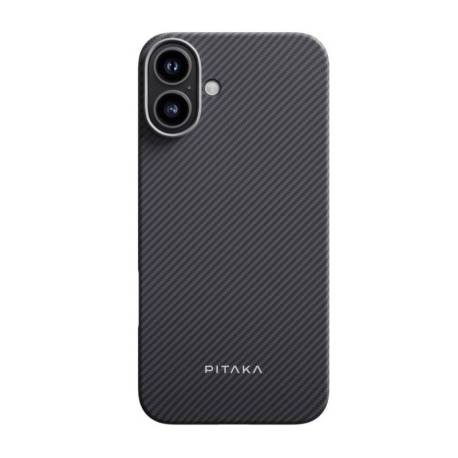 Husa PITAKA MagEZ 5, Aramida, pentru iPhone 16 Plus, MagSafe, Negru/Gri