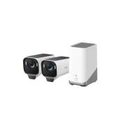 Kit supraveghere video wireless eufyCam S3 Pro cu 2 camere si HomeBase3, panou solar inclus