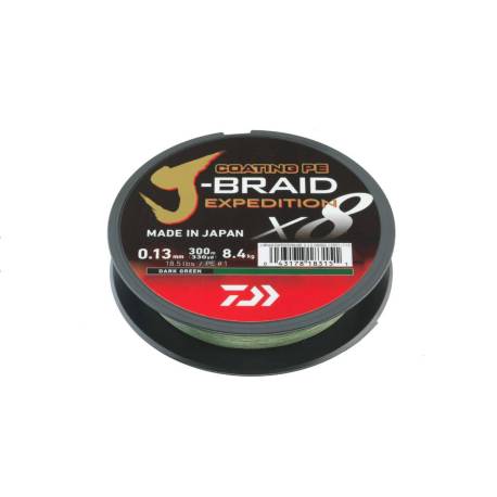 Fir DAIWA J-BRAID EXPEDITION X8 0.06mm, 5.20kg, 150m, verde 