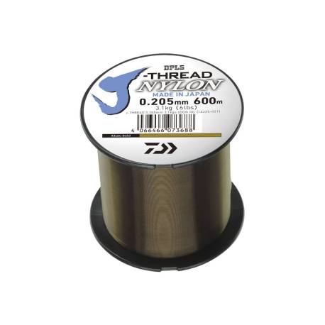 Fir monofilament DAIWA J-THREADS 0.235mm, 4.10kg, 600m, khaki/gold