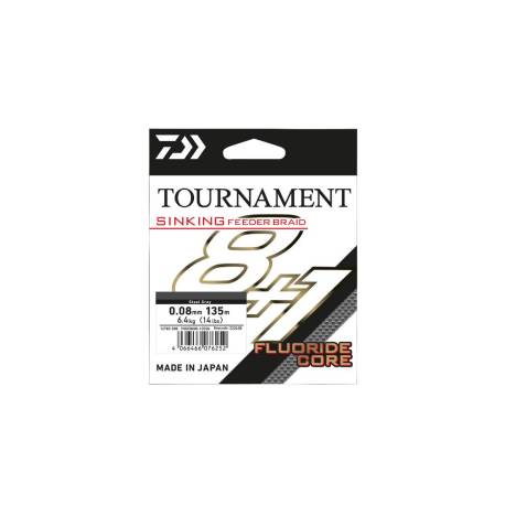 Fir DAIWA TOURNAMENT SINKING FEEDER BRAID 8+1, 0.08mm, 135m, Steel Grey