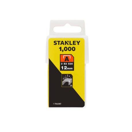 Capse pentru aplicatii uzuale STANLEY 1-TRA208T, 12mm, 1000 buc tip A 5/53/530, blister