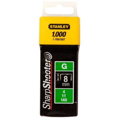 Capse 5/16 pentru aplicatii profesionale STANLEY 1-TRA705T, 8mm, 1000 buc tip G 4/11/140, blister