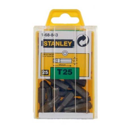 Set 25 biti STANLEY 1-68-843, 25 mm, 1/4, TX25, fixare C6.3