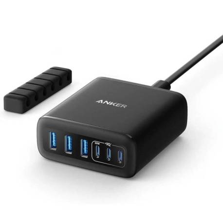 Incarcator retea ANKER 112W, 3x USB-C, 3x USB-A, Negru