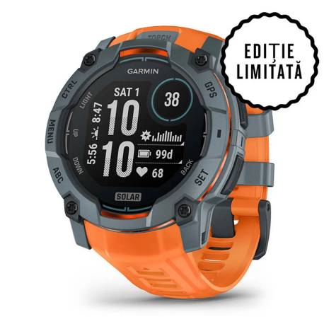 Smartwatch GARMIN Instinct 3 Solar, 50mm, Twilight cu curea Solstice