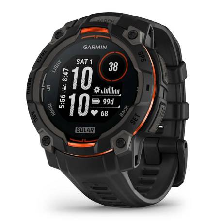 Smartwatch GARMIN Instinct 3 Solar, 45mm, Negru curea neagră