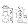 Suport pentru instalare lumini barca pe balsutrade22-25mm OSCULATI 13.239.80