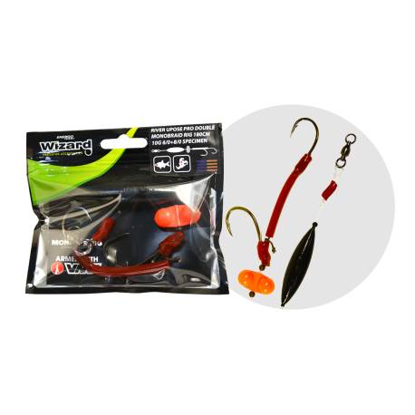 Montura somn WIZARD Monster River Upose PRO Double MonoBraid Rig 30G 9/0+11/0