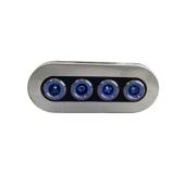 Panou de control electric inox, IP65, comutatoare LED, 4 x ON-OFF blue