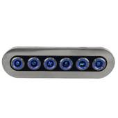 Panou de control electric inox, IP65, comutatoare LED, 4 x ON-OFF blue