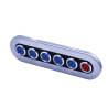 Panou de control electric inox, IP65, comutatoare LED, 5x ON-OFF blue + 1x(ON)-OFF red