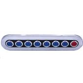 Panou de control electric inox, IP65, comutatoare LED, 4 x ON-OFF blue