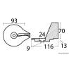 Anod trim tab de zinc pentru motoare Mercury 25-50CP in 2 sau 4 timpi