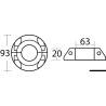 Collar anode f. Max/Prop Ø 60 90x204 mm