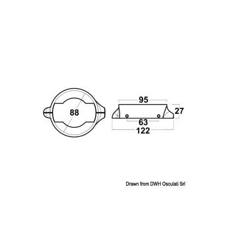 Volvo Penta 2-pcs collar w/screws aluminium