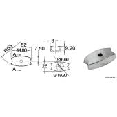 Anod placa pentru motoare Volvo, 52x26mm