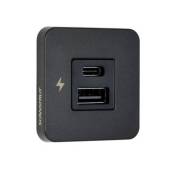 Priza incarcare USB-A / USB-C SCANSTRUT TILE Black, 12/24V