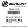 Caseta comanda pentru motoare inboard MERCURY 8M0011214