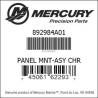 Caseta de comanda DTS pentru motoare MERCURY 892984A01, finisaj cromat