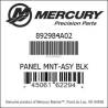 Caseta de comanda DTS pentru motoare MERCURY 892984A02, finisaj negru