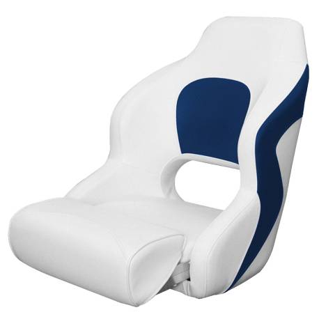 Scaun barca MYBOAT Bucket Seat Captain's Chair White and Blue Navy, 60x52x37-66cm