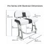 Cadru scaun de barca FISHMASTER Pro Series Leaning Post, aluminiu finisat, fara perna